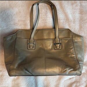 Metallic coach purse